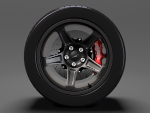 dodge challenger srt demon 2017 rearwheel 3D Model