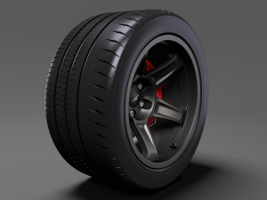 dodge challenger srt demon 2017 rearwheel 3D Модель