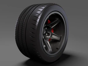 dodge challenger srt demon 2017 rearwheel 3D Model