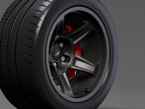 dodge challenger srt demon 2017 rearwheel 3D Модель