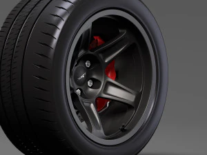dodge challenger srt demon 2017 rearwheel 3D Model