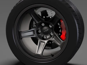 dodge challenger srt demon 2017 rearwheel 3D Model