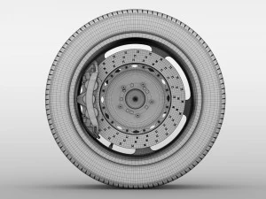 dodge challenger srt demon 2017 rearwheel 3D Model