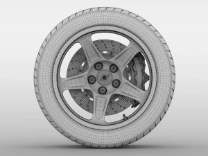 dodge challenger srt demon 2017 rearwheel 3D Model