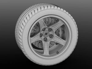 dodge challenger srt demon 2017 rearwheel 3D Model