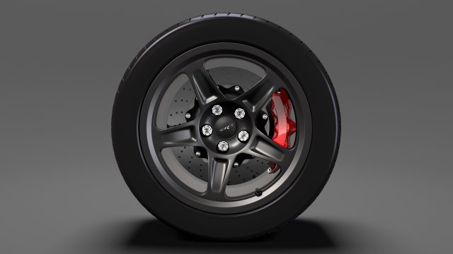 dodge challenger srt demon 2017 wheel Model 3D .c4d .max .obj .3ds .fbx .stl .blend
