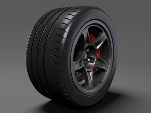 dodge challenger srt demon 2017 wheel Model 3D