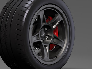 dodge challenger srt demon 2017 wheel Model 3D