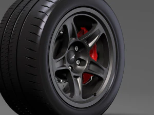 dodge challenger srt demon 2017 wheel 3D Model