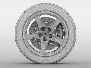 dodge challenger srt demon 2017 wheel 3D Model