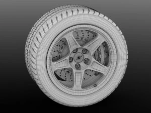 dodge challenger srt demon 2017 wheel 3D Model