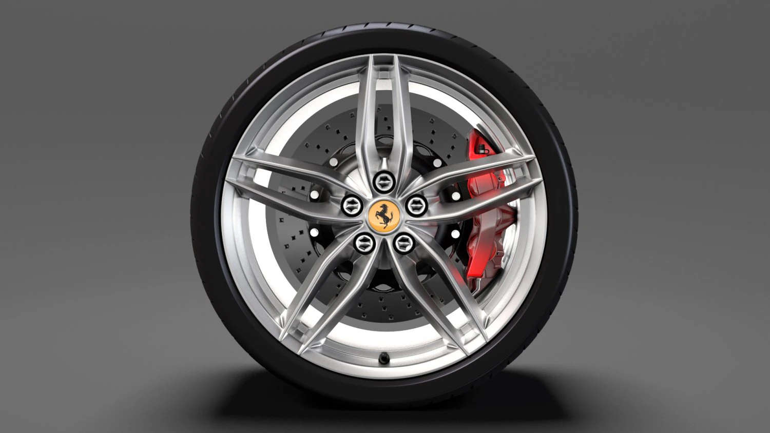 ferrari 488 gtbwheel 3D Model .c4d .max .obj .3ds .fbx .stl .blend