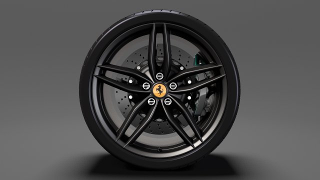 ferrari 488 speedster wheel 3D Model .c4d .max .obj .3ds .fbx .stl .blend 