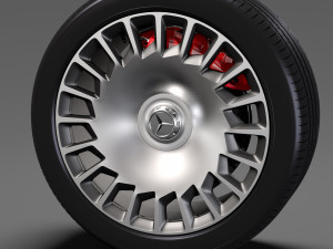 mercedes benz maybach 2017 wheel 3D Model