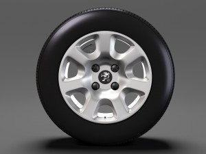 peugeot partner van wheel 2017 3D 모델
