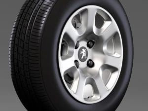 peugeot partner van wheel 2017 3D Model
