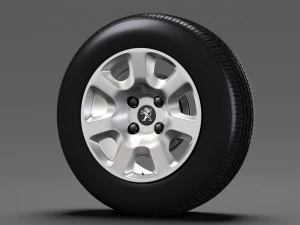 peugeot partner van wheel 2017 3D Model