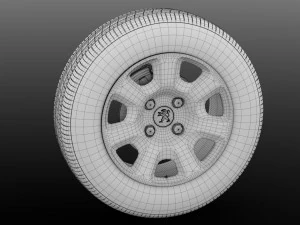 peugeot partner van wheel 2017 3D Model