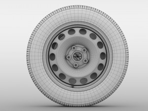 volkswagen caddy panel van wheel 2017 3D 모델