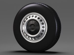 volkswagen transporter van t6 wheel 2017 3D Модель