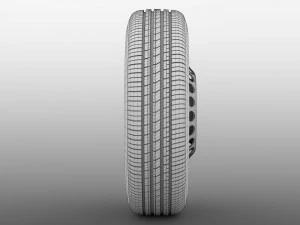 volkswagen transporter van t6 wheel 2017 3D Model