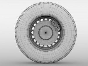 volkswagen transporter van t6 wheel 2017 3D Модель