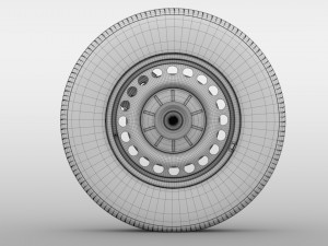 volkswagen transporter van t6 wheel 2017 3D Модель