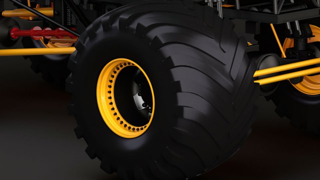 monster truck school bus wheel 3D Model .c4d .max .obj .3ds .fbx .stl .blend