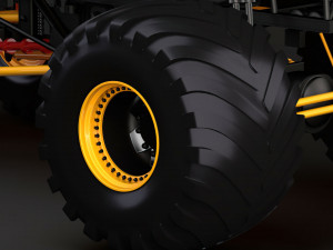 monster truck school bus wheel Modelo 3D