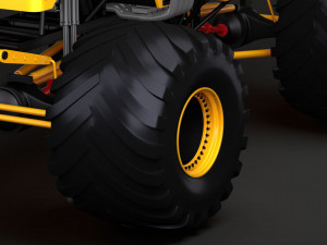 monster truck school bus wheel 3D Model