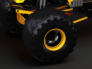 monster truck school bus wheel 3D Model