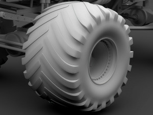 monster truck school bus wheel 3D Model