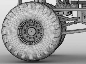 monster truck school bus wheel 3D Model