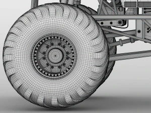 monster truck school bus wheel 3D Model