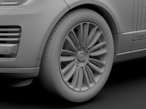range rover autobiography hybrid 2018 wheel 3D Модель