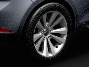 Vw golf tsi bluemotion 2019 wheel 3D Model
