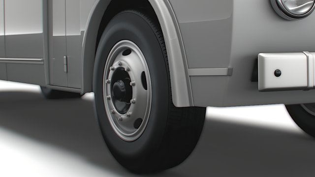 Generic Old Bus wheel 3D Model .c4d .max .obj .3ds .fbx .stl .blend 