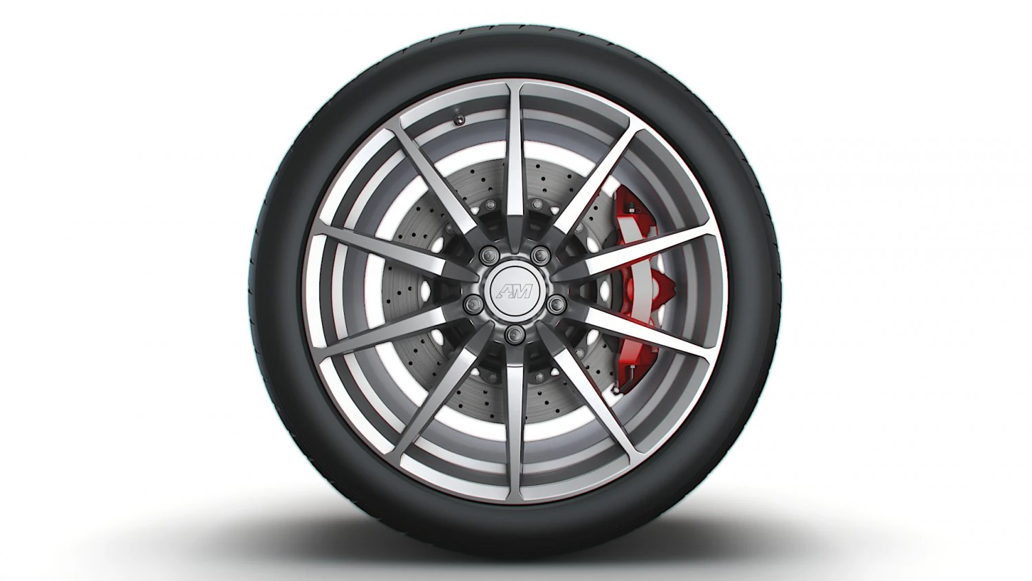 American Muscle Gt350 wheel 3D Model .c4d .max .obj .3ds .fbx .stl .blend