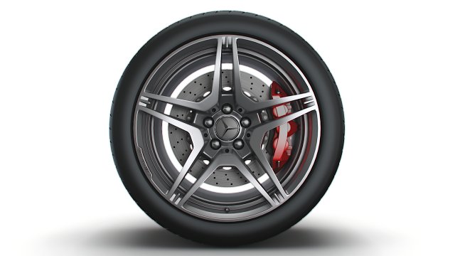 AMG iv twin spoke wheel 3D Model .c4d .max .obj .3ds .fbx .stl .blend 