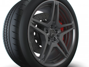 AMG iv twin spoke wheel 3D Model