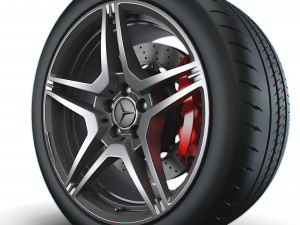 AMG iv twin spoke wheel 3D Model