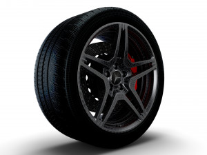 AMG iv twin spoke wheel 3D Model