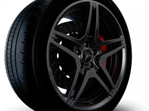AMG iv twin spoke wheel 3D Model