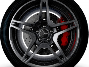 AMG iv twin spoke wheel 3D Model