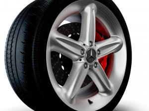 Mercedes Benz 230SL 17d wheel 3D Модель