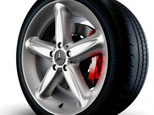 Mercedes Benz 230SL 17d wheel 3D Модель