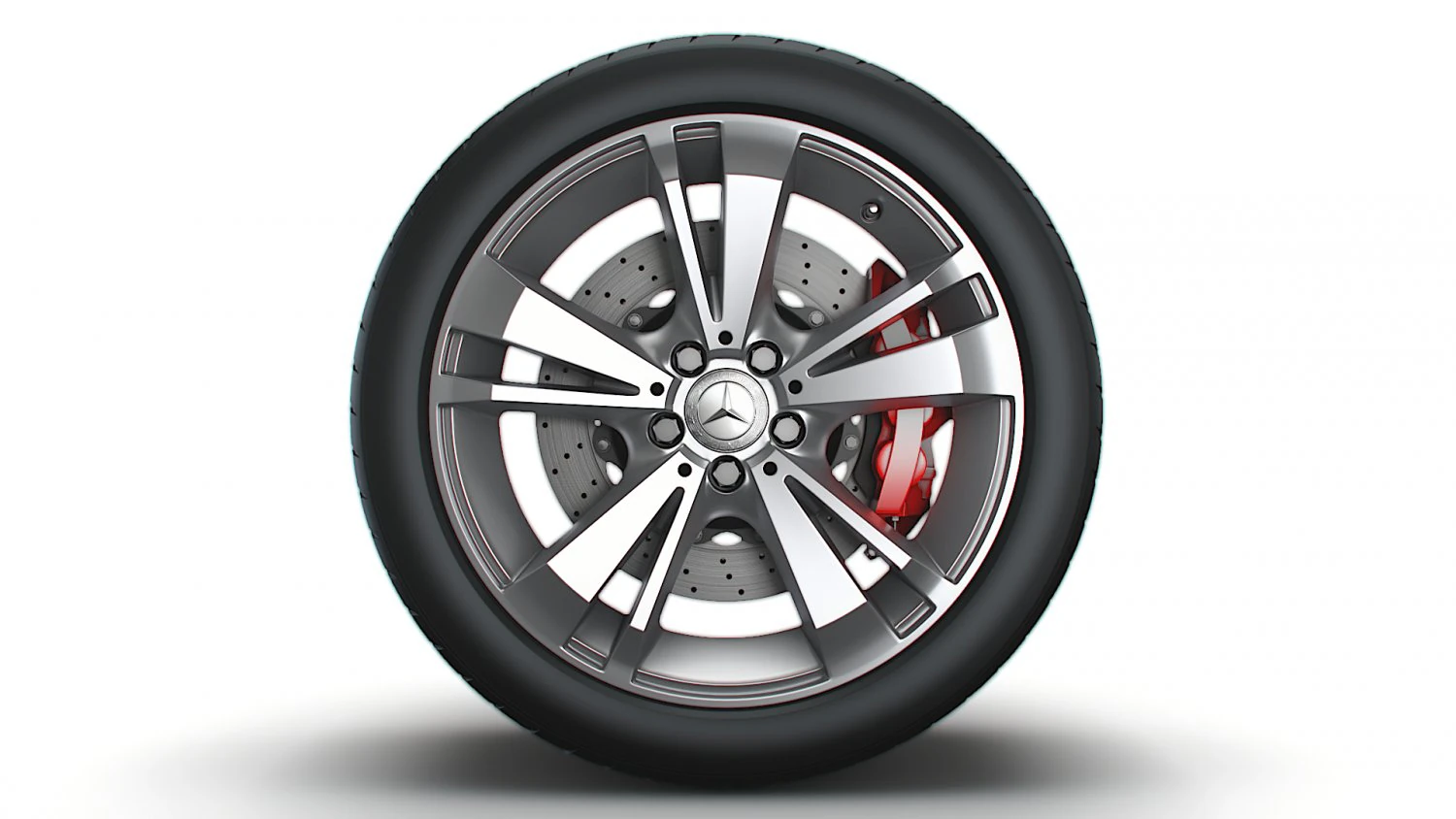 Mercedes Benz OEM wheel 3D Model .c4d .max .obj .3ds .fbx .stl .blend 