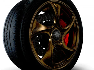 Porsche 911 GT3 HRE wheel 3D Model