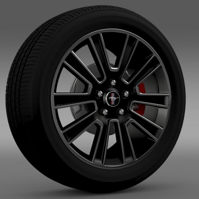 ford mustang 2010 wheel 3D Model .c4d .max .obj .3ds .fbx .stl .blend 