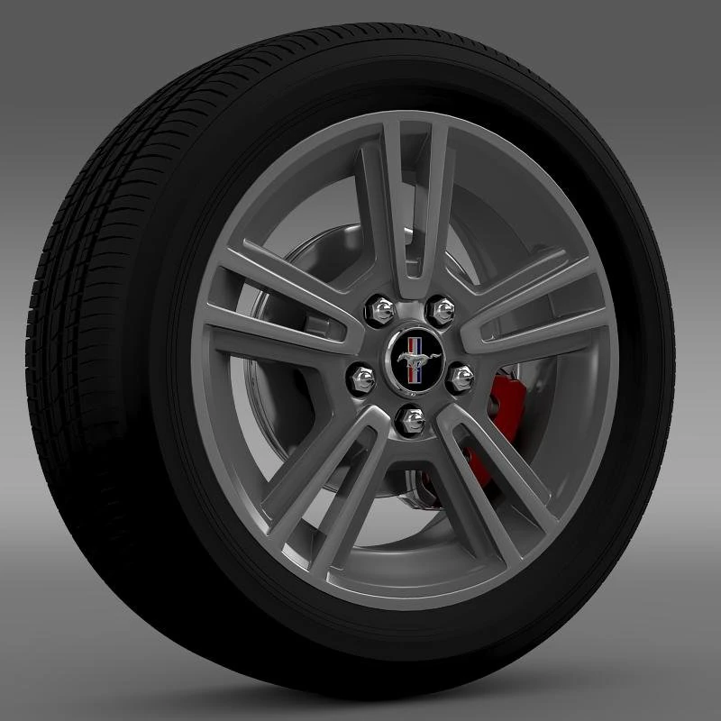 ford mustang 2013 wheel 3D Model .c4d .max .obj .3ds .fbx .stl .blend